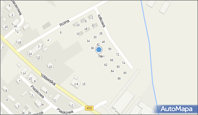 Kamieniec Wrocławski, Fiołkowa, 60, mapa Kamieniec Wrocławski