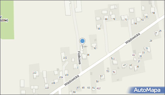 Kaszów, Fiołkowa, 2, mapa Kaszów