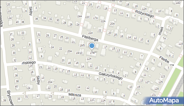 Katowice, Fitelberga Grzegorza, 17A, mapa Katowic