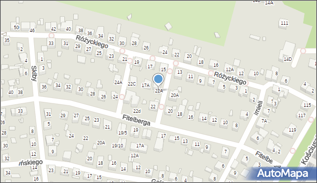 Katowice, Fitelberga Grzegorza, 22A, mapa Katowic