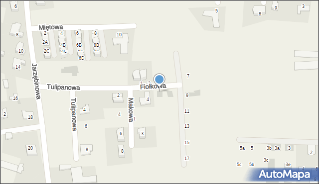 Kiełczówek, Fiołkowa, 6, mapa Kiełczówek