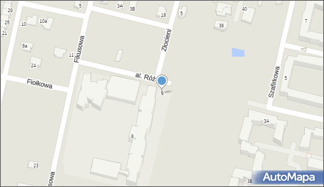 Konin, Fikusowa, 9, mapa Konina