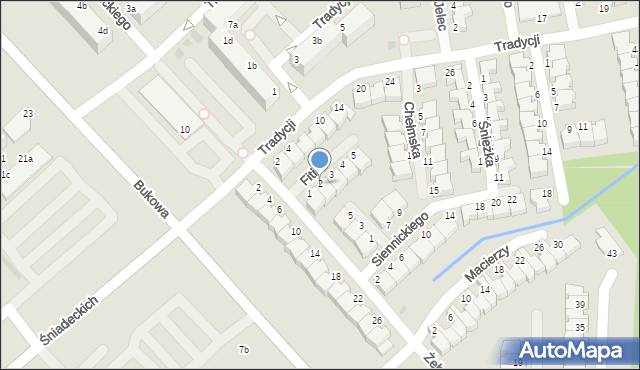 Koszalin, Fitio Jerzego, 2, mapa Koszalina