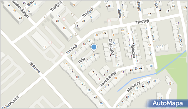 Koszalin, Fitio Jerzego, 5, mapa Koszalina