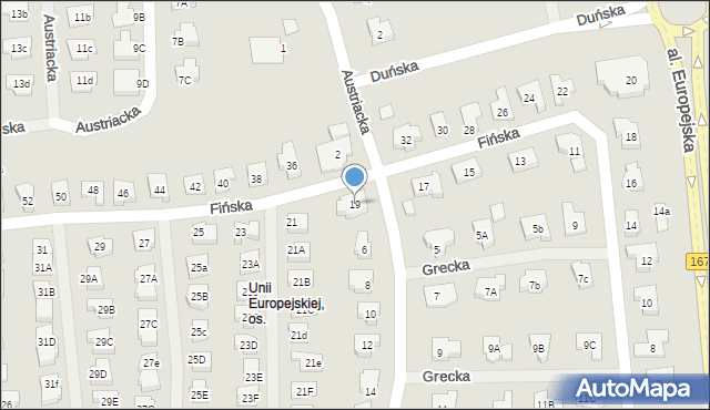 Koszalin, Fińska, 19, mapa Koszalina