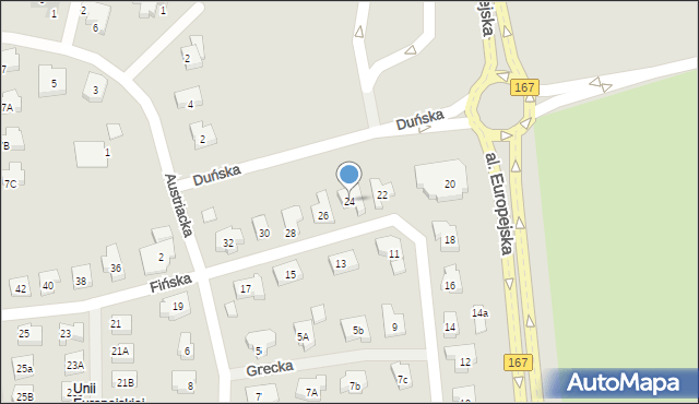 Koszalin, Fińska, 24, mapa Koszalina
