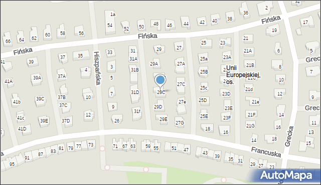 Koszalin, Fińska, 29C, mapa Koszalina