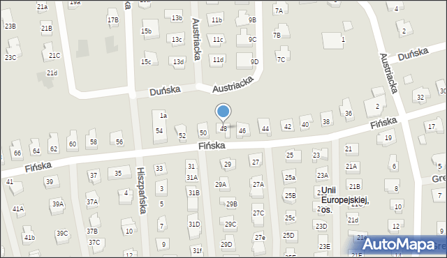 Koszalin, Fińska, 48, mapa Koszalina