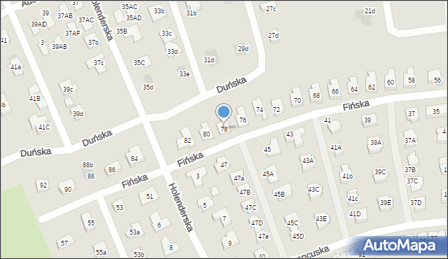 Koszalin, Fińska, 78, mapa Koszalina