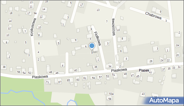 Koszęcin, Fiołkowa, 3, mapa Koszęcin