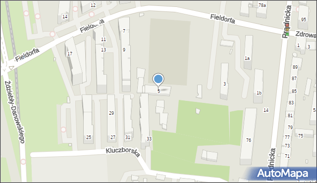 Kraków, Fieldorfa-Nila Augusta Emila, gen., 5, mapa Krakowa