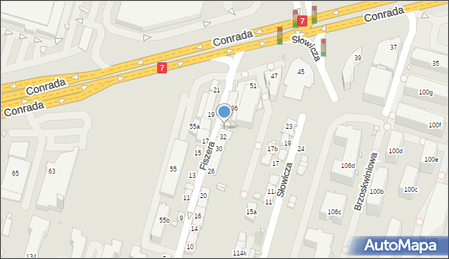 Kraków, Fiszera, 34, mapa Krakowa