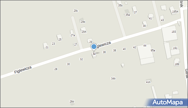 Kraków, Figlewicza Kazimierza, ks., 34, mapa Krakowa