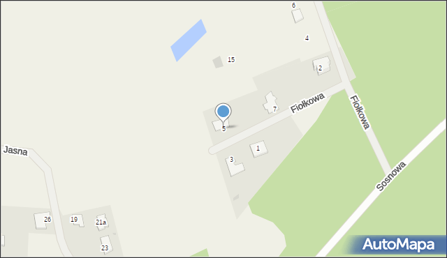 Kruszyn Krajeński, Fiołkowa, 5, mapa Kruszyn Krajeński