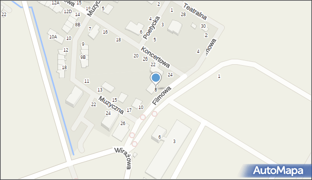 Łazy, Filmowa, 8, mapa Łazy