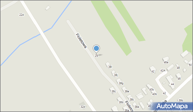 Łódź, Fioletowa, 23, mapa Łodzi