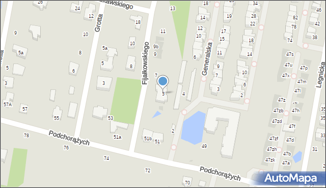 Łódź, Fijałkowskiego Włodzimierza, prof., 3, mapa Łodzi