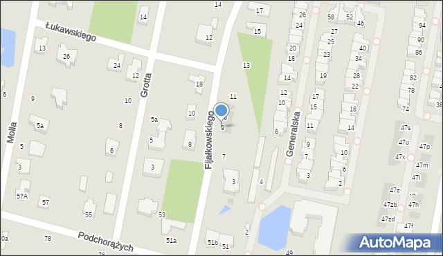 Łódź, Fijałkowskiego Włodzimierza, prof., 9, mapa Łodzi