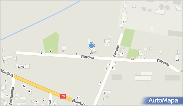 Łowicz, Filtrowa, 10, mapa Łowicza