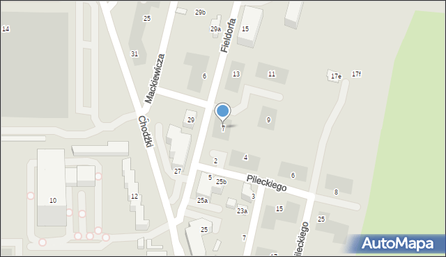 Lublin, Fieldorfa-Nila Augusta Emila, gen., 7, mapa Lublina