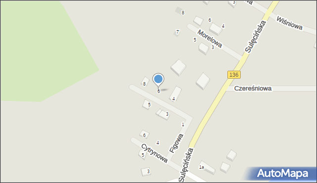 Lubniewice, Figowa, 6, mapa Lubniewice