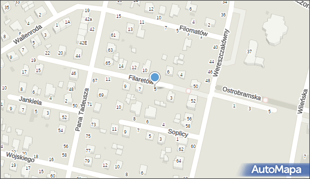 Łuków, Filaretów, 5, mapa Łuków