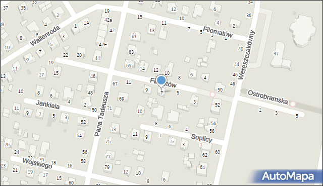 Łuków, Filaretów, 7, mapa Łuków