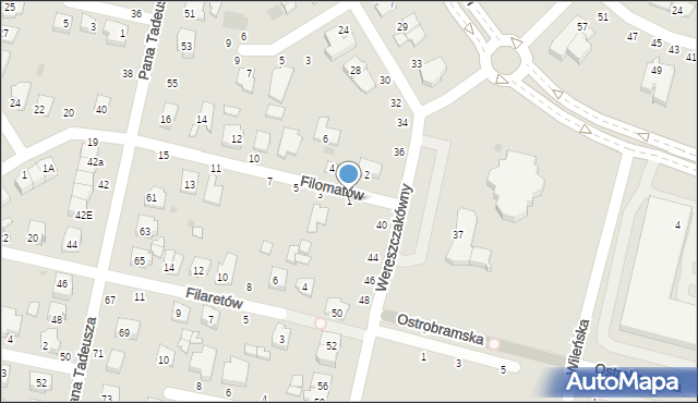 Łuków, Filomatów, 1, mapa Łuków