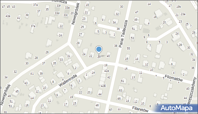 Łuków, Filomatów, 20, mapa Łuków