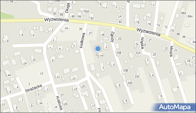 Marklowice, Fiołkowa, 1, mapa Marklowice