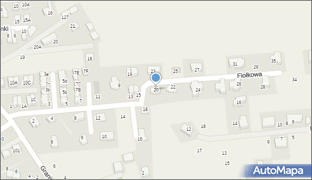 Michałowice, Fiołkowa, 20, mapa Michałowice