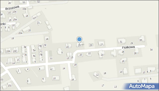 Michałowice, Fiołkowa, 23, mapa Michałowice