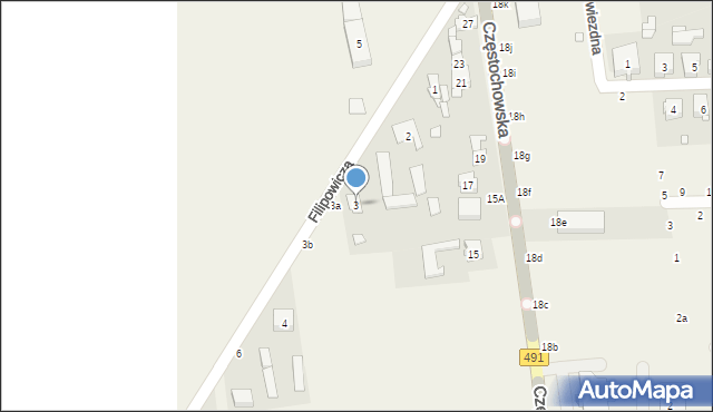 Miedźno, Filipowicza Juliana, gen., 3, mapa Miedźno
