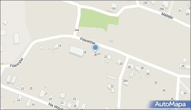 Mikołów, Filaretów, 18, mapa Mikołów