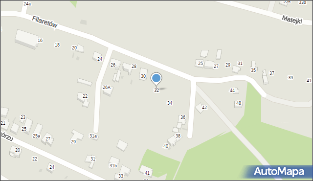 Mikołów, Filaretów, 32, mapa Mikołów