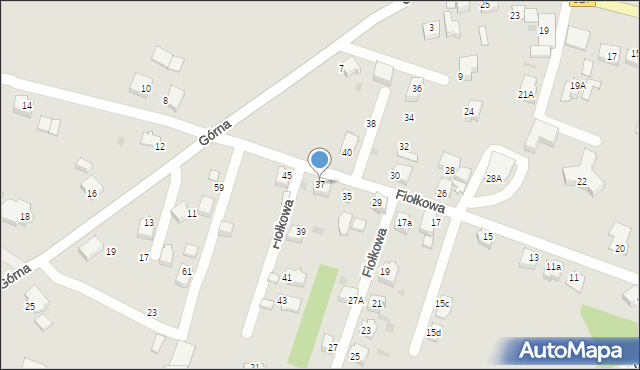 Mikołów, Fiołkowa, 37, mapa Mikołów