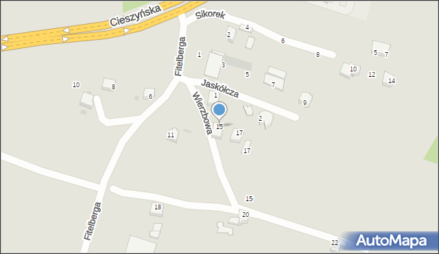 Mikołów, Fitelberga Grzegorza, 15, mapa Mikołów