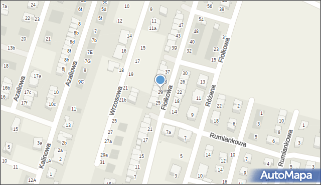 Mirków, Fiołkowa, 29, mapa Mirków