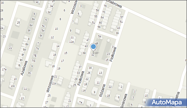 Mirków, Fiołkowa, 34, mapa Mirków