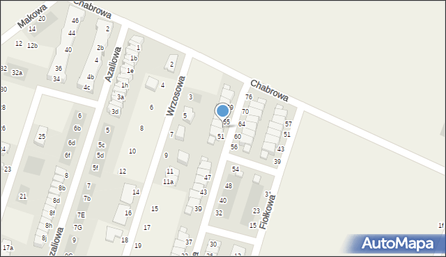 Mirków, Fiołkowa, 53, mapa Mirków