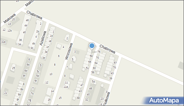 Mirków, Fiołkowa, 61, mapa Mirków