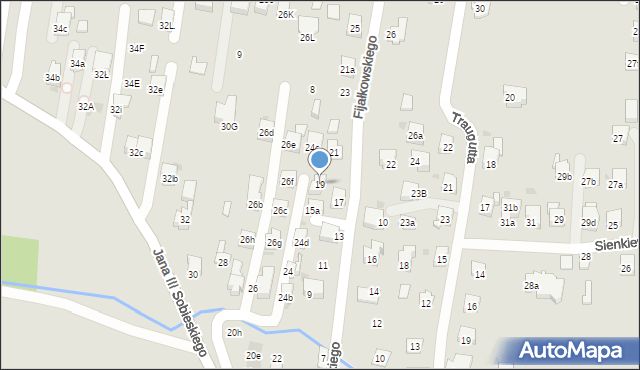 Myślenice, Fijałkowskiego Józefa, 19, mapa Myślenice