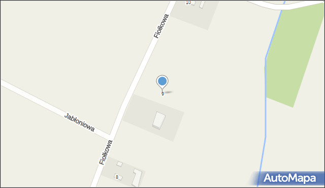 Nowe Paski, Fiołkowa, 9, mapa Nowe Paski
