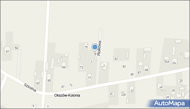 Okszów-Kolonia, Fiołkowa, 5, mapa Okszów-Kolonia