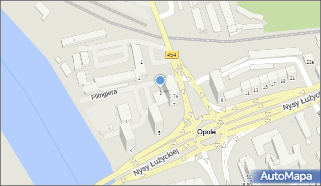 Opole, Filingiera Zdzisława, płk. poż., 2, mapa Opola