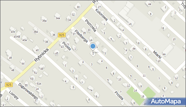 Orzesze, Fitelberga, 2, mapa Orzesze