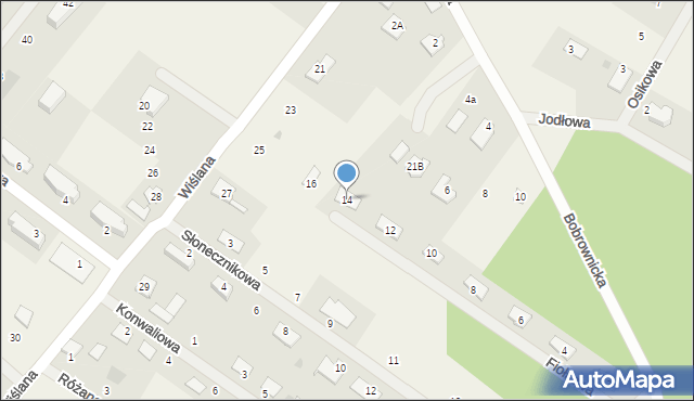 Osiek nad Wisłą, Fiołkowa, 14, mapa Osiek nad Wisłą