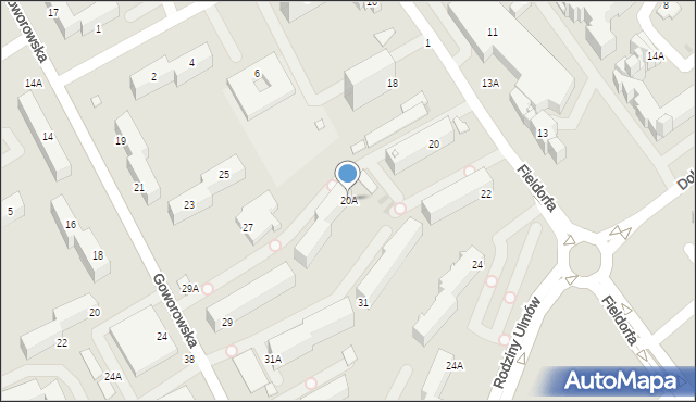 Ostrołęka, Fieldorfa-Nila Augusta Emila, gen., 20A, mapa Ostrołęka