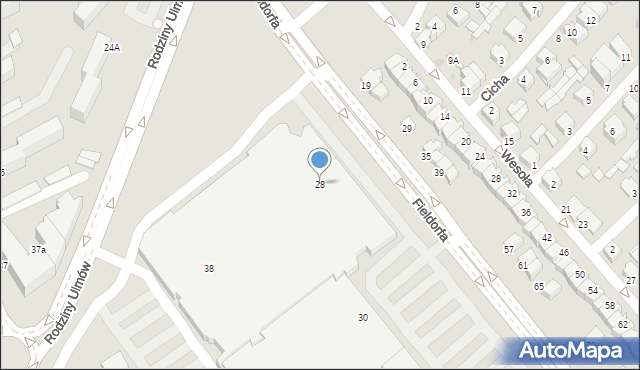 Ostrołęka, Fieldorfa-Nila Augusta Emila, gen., 28, mapa Ostrołęka