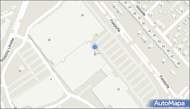 Ostrołęka, Fieldorfa-Nila Augusta Emila, gen., 30, mapa Ostrołęka